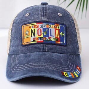 NEW ORLEANS "Bourbon Street" Denim Style Hat / Ballcap Men, Women, or Teens NEW